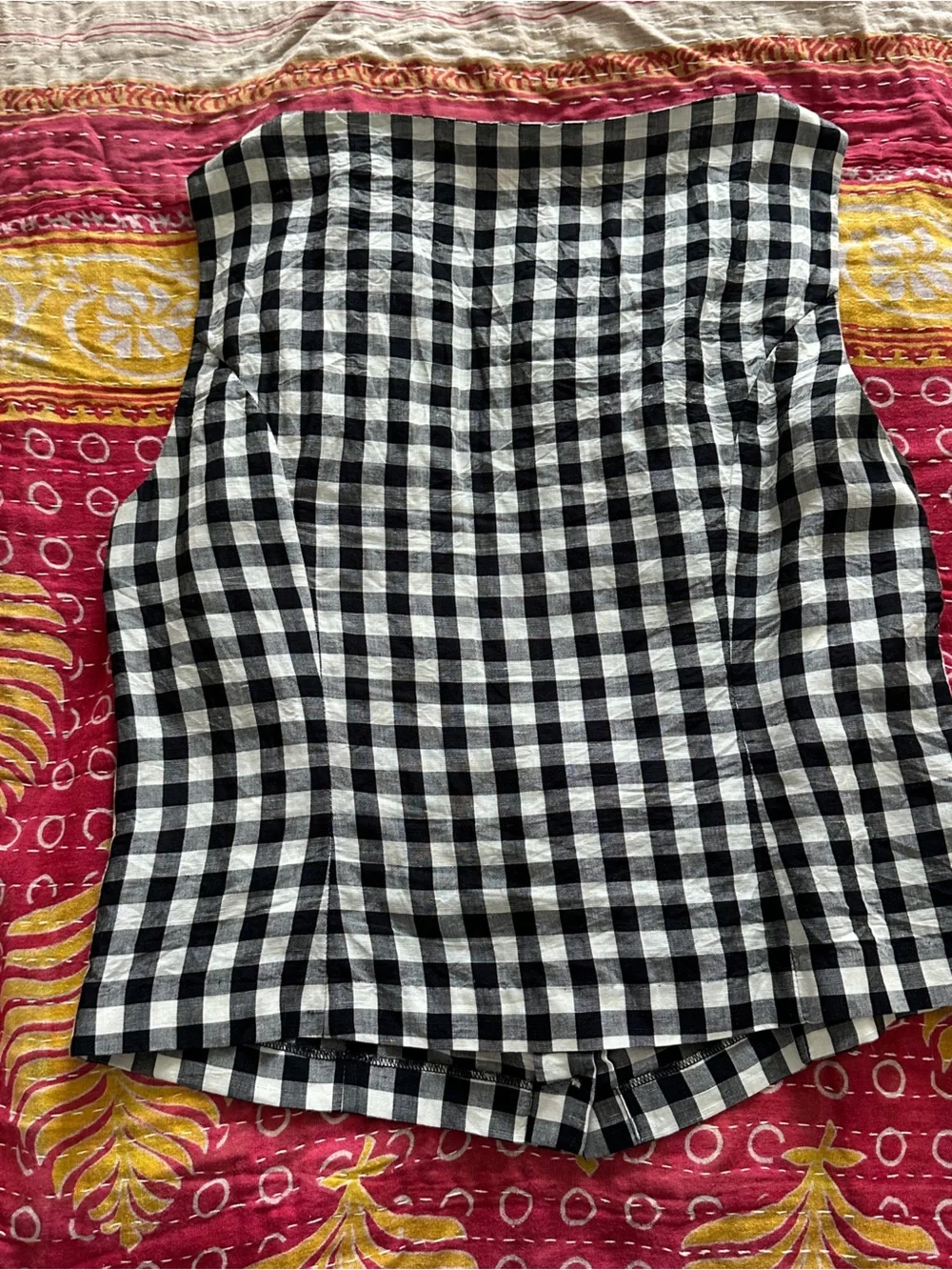 Doen Hayden Top ~ Black Marilyn Gingham - Picture 6 of 7